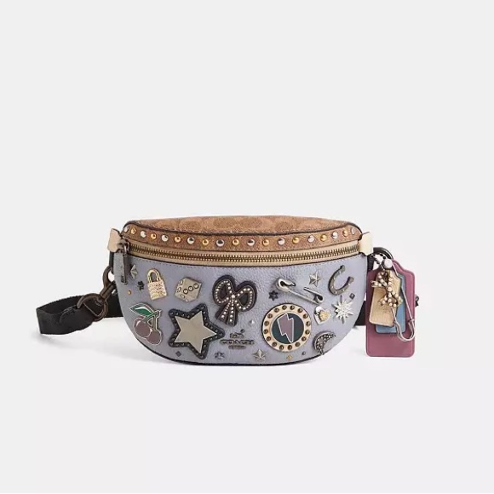 Coach Custom Belt Bag With Signature Canvas Detail And Souvenr Pin